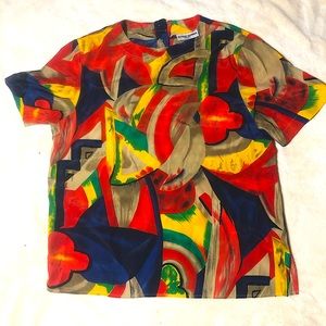 Vintage Alfred Dunner Petite Size 10 Multicolored Blouse